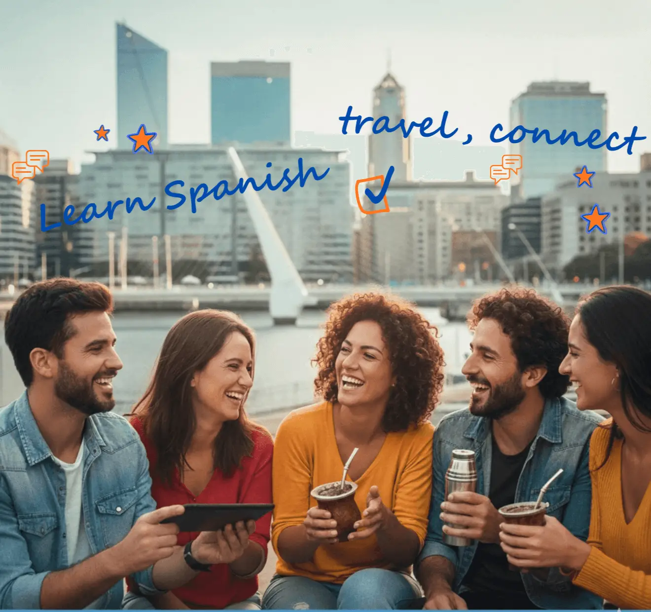 woman with a laptop studying spanish learn spanish online for travel